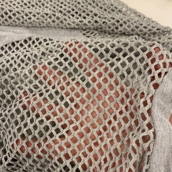Y2K Gray Sweatshirt with Mesh-L - Picture 3 of 5